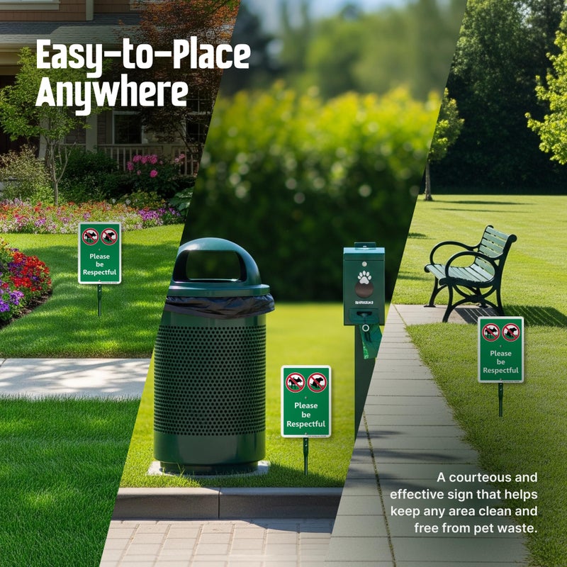 SmartSign Please Be Respectful No Dog Pooping or Peeing Sign for Yard | 21" Tall Stake & Kit, Laminated Rust-Proof Aluminum, USA-Made, 100+ Years of Expertise - Image 5